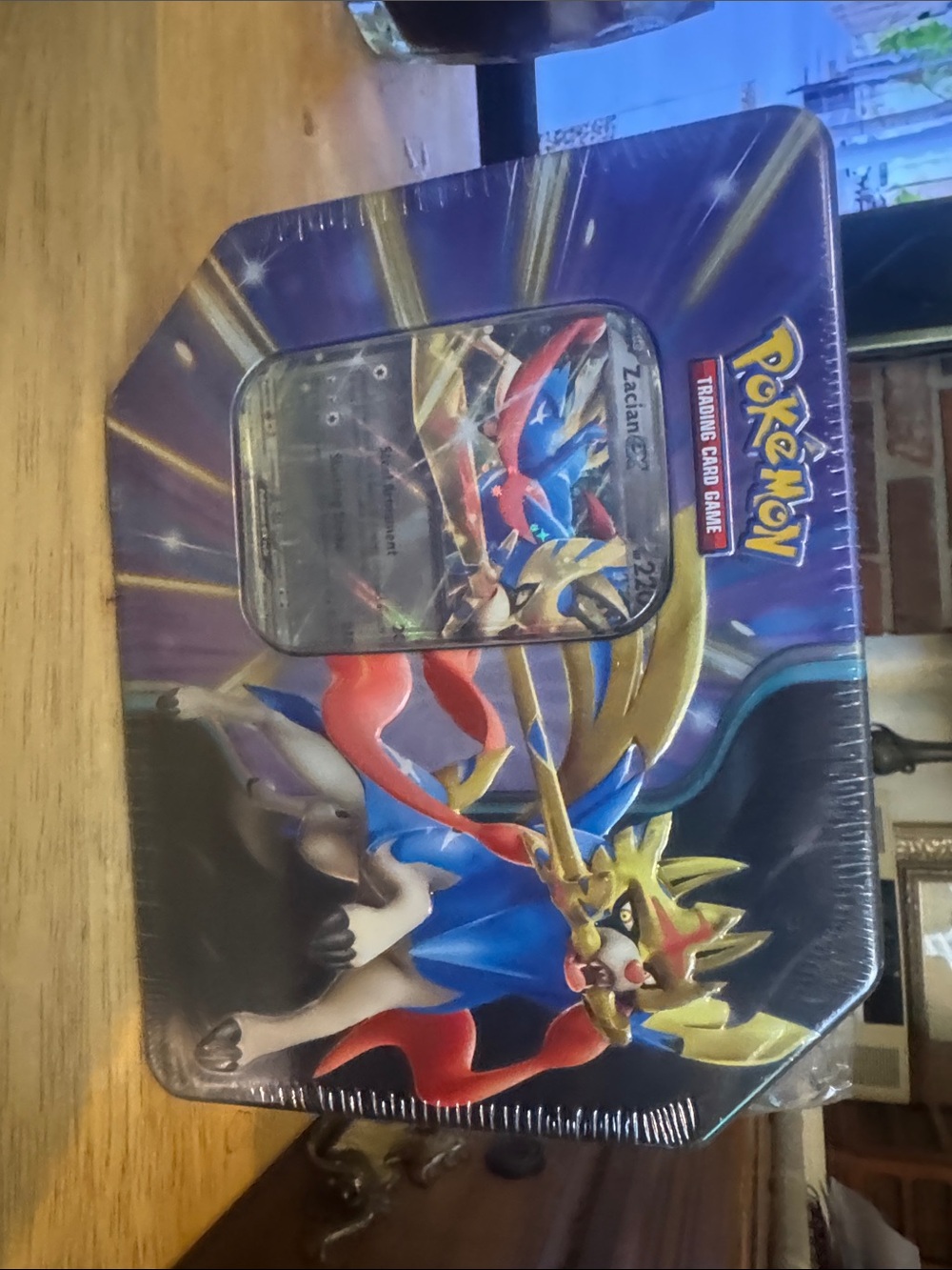 Pokemon Tin with Purple, Blue, Red, Yellow Artwork